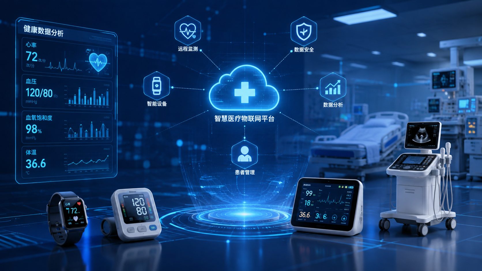 智慧医疗全院医疗设备统一管理场景示意图